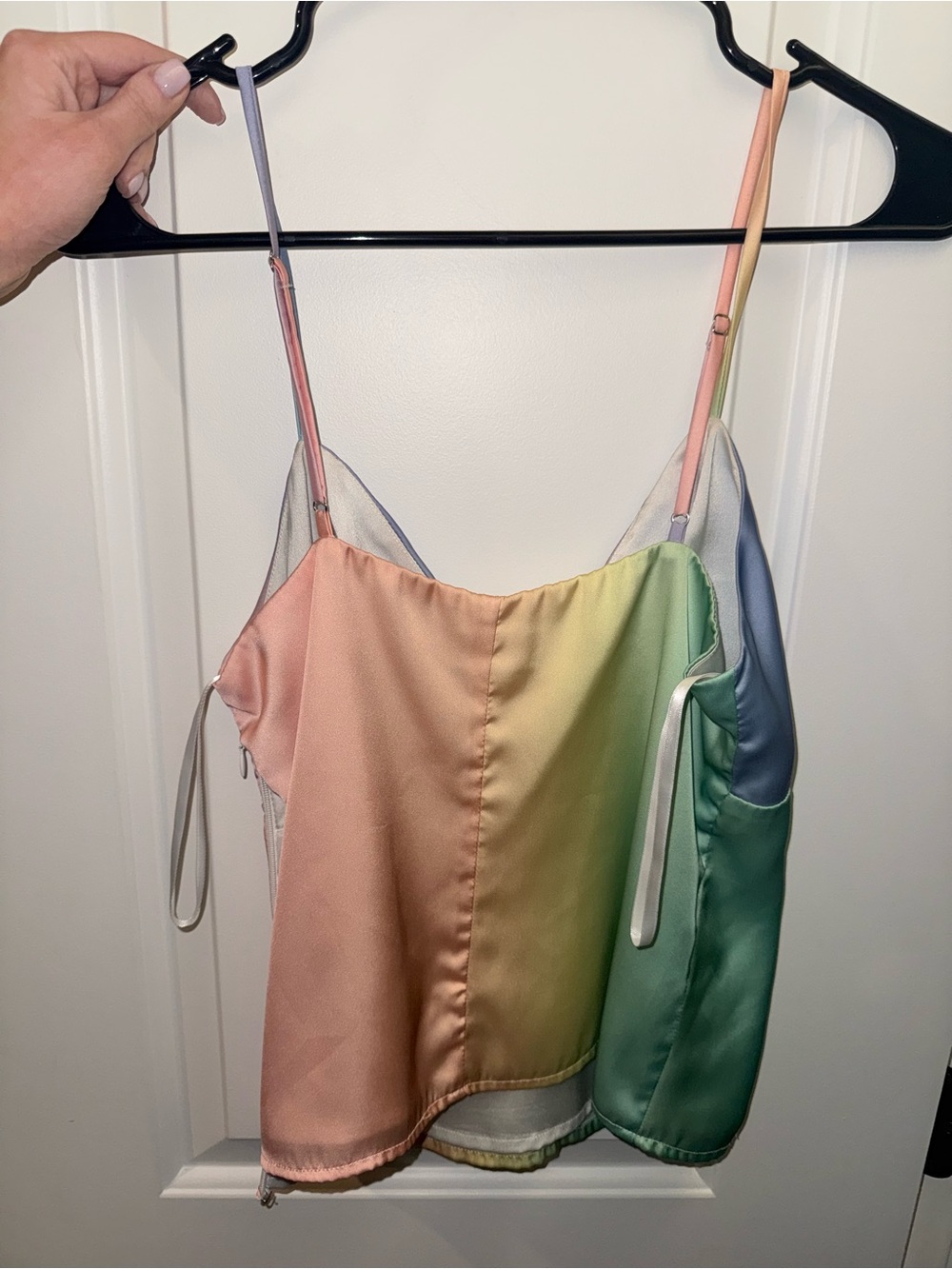 Song of Style Pastel Rainbow Satin Cami - Picture 4 of 4